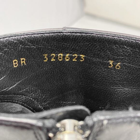 Saint Laurent Janis 120 Harness Platform Leather Boots Black Size 36 - Picture 6 of 8